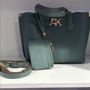Anne Klein Teal Bag Set with Wallet